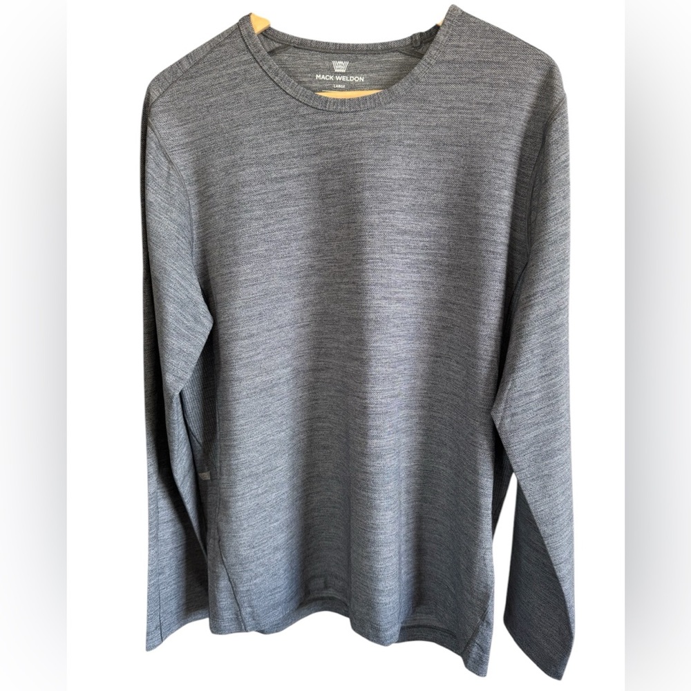 Mack Weldon Gray Men's Long-Sleeve Shirt Mesh Vented Stretch Activewear, Large